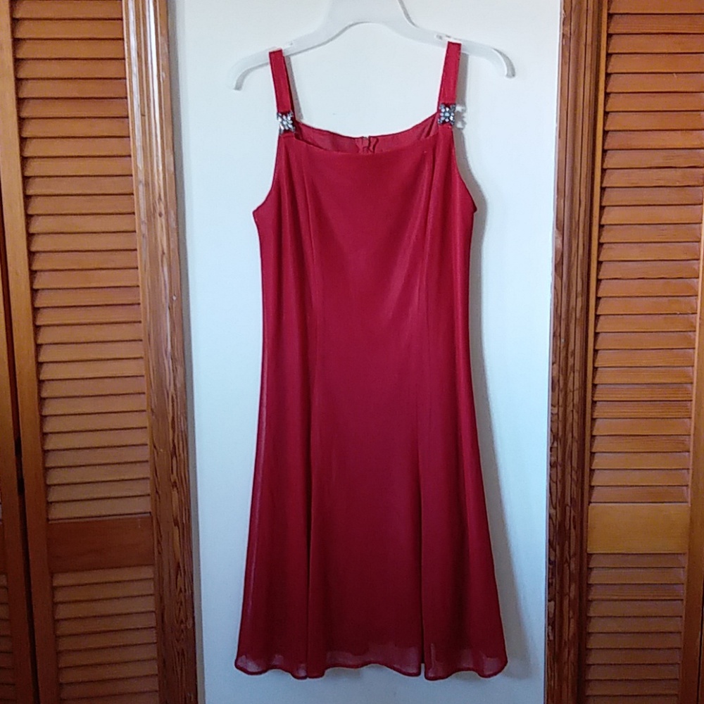 Glittery Red party dress organza USA Medium
